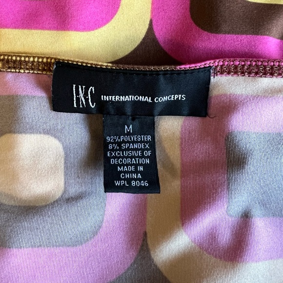 INC Mod Retro-Inspired Geometric Halter Top Gold-Tone Chain Neck Accent Size M - Picture 5 of 9